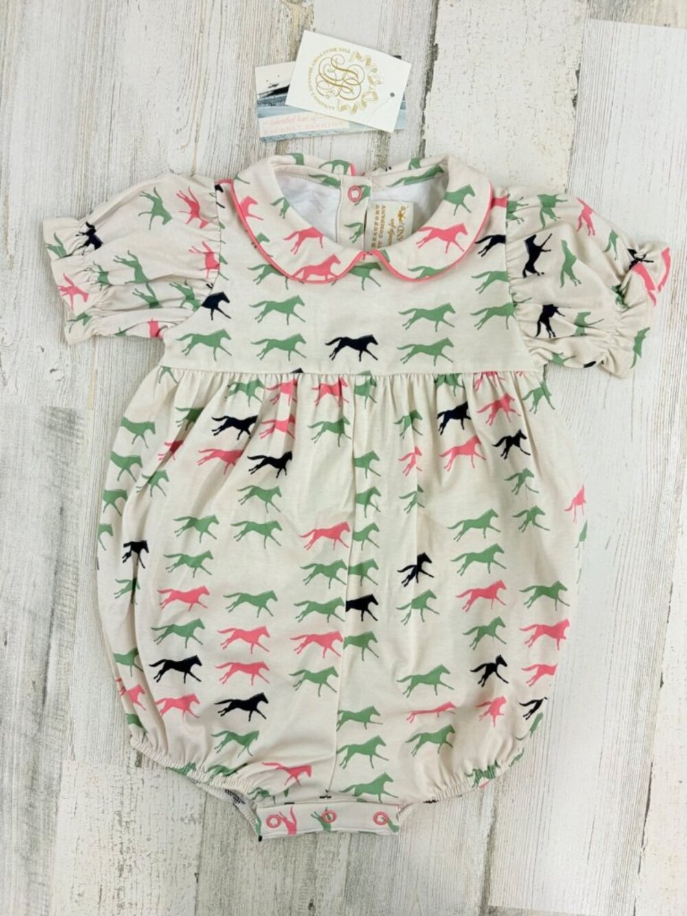 The Beaufort Bonnet Company Girls Sz 2T Britt Bubble Keeneland Horses NWT